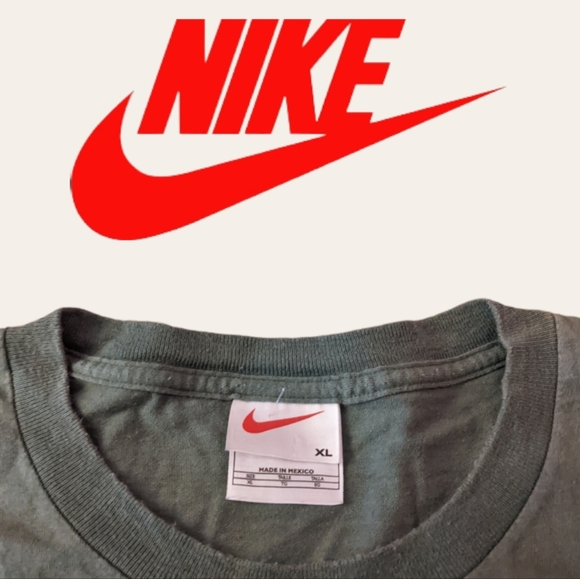 Vintage Late 90s Nike Dark Gray Basic T-shirt Red & White Swoosh Tag Size XL - Picture 3 of 6